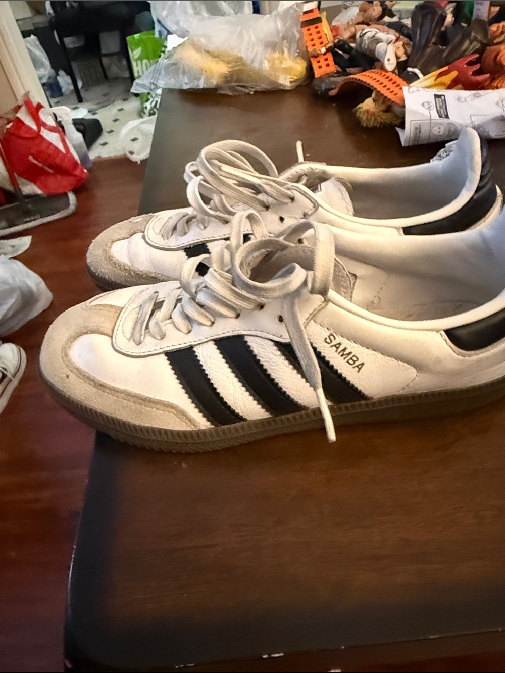 adidas Samba Leather Sneakers - White & Black - Picture 5 of 9